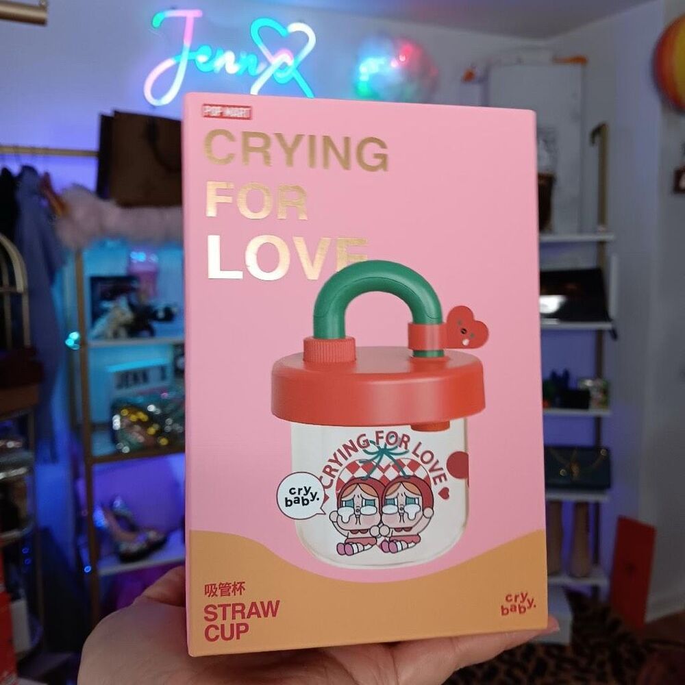 New Authentic CRYBABY Crying for love Straw Mugs 450ml Children's Birthday Gift